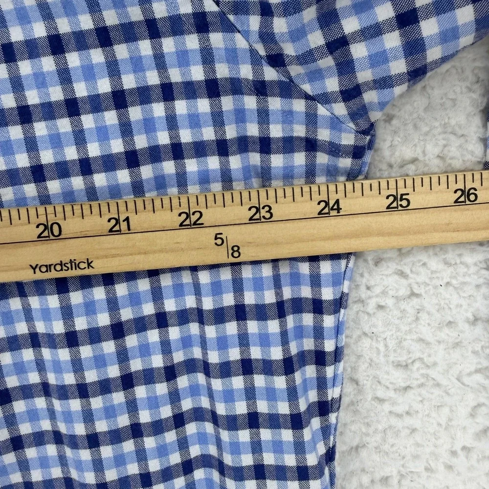 Ralph Lauren Shirt Mens 2XL Blue Check Slim Fit Stretch Oxford Button Down Pony